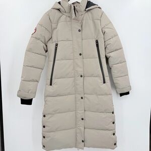 Women's CANADA WEATHER GEAR TAN BEIGE Long Puffer Coat! 🇨🇦 SIZE SMALL! 🇨🇦 NWT!